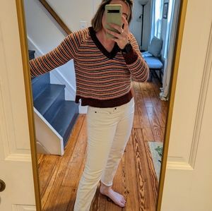 Madewell V-Neck Crop Pullover Sweater